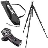 Manfrotto 190XPROB Black Tripod Kit with 322RC2 Grip Action Ball Quick Release Head and Tripod Case