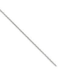 14k White gold WG 1.4mm Solid Diamond-Cut Spiga Chain