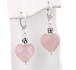 Sterling Silver Rose Quartz Heart Leverback Earrings