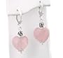 Sterling Silver Rose Quartz Heart Leverback Earrings