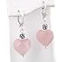 Sterling Silver Rose Quartz Heart Leverback Earrings