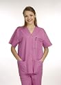 Solid Snap Closure Scrub Top