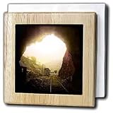 Scenes from the Past Magic Lantern Slide - Hoosac Railroad Tunnel Massachusetts - Tile Napkin Holders