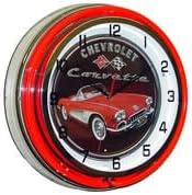 Chevrolet Corvette, Neon Clock, Bright Double 18 inch Neon
