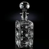 24% CRYSTAL 3/4 LITER DECO SQUARE DECANTER