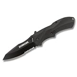 Schrade SCHA7BS M.A.G.I.C. Assisted Opening Liner Lock Partially Serrated Folding Knife, Black