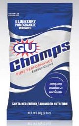 GU Energy Labs Chomps Pure Performance Energy Chews - No Caffeine Blueberry Pomegranate -- 16 Packs