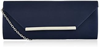 Monsoon Womens Annie Satin Clutch Size 00 Navy