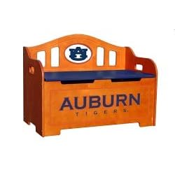 Auburn Tigers NCAA Stained Storage Bench by 