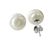 8 MM Round White Fresh Water Cultured Pearl Ball Stud Earrings Sterling Silver Back Post Finding