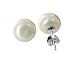 8 MM Round White Fresh Water Cultured Pearl Ball Stud Earrings Sterling Silver Back Post Finding