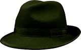 Barmah Crushable Wool Felt Trilby Fedora Hat, Olive