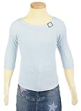 Girls' Lightweight Ribbed Sweater w/ Buckle Detail