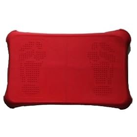 Wii Fit Skidproof Silicon Skin Cover with Foot Print - Red (2 Pack)
