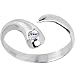 Solid 14K White Gold .01 Carat Genuine Diamond Toe Ring