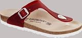 Birkenstock thongs Gizeh from Waxy Leather in red with a narrow insole