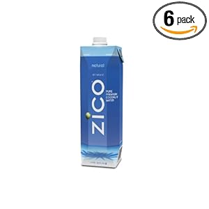 ZICO Pure Premium Coconut Water, Natural, 33.8-Ounce Container (Pack of 6) - Save: 21%