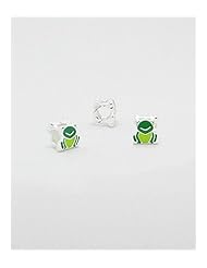 Frog Colored Enamel Bead In 92.5 Sterling Silver