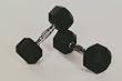 Set of 8-Sided Rubber Encased Dumbbells with Chrome Steel Contoured Handle - 5-50 Pound in 5 Pound Increments