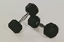 Set of 8-Sided Rubber Encased Dumbbells with Chrome Steel Contoured Handle - 5-50 Pound in 5 Pound Increments