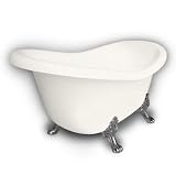American Bath Factory B1-1600-BB-DM3-M2-25-SN Princess Slipper Clawfoot Bathtub in Bisque, Paw Feet