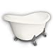 American Bath Factory B1-1600-BB-DM3-M2-25-SN Princess Slipper Clawfoot Bathtub in Bisque, Paw Feet