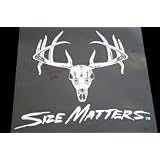 Size Matters Whitetail Deer Vinyl Decal-10in x 10in.