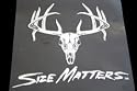 Size Matters Whitetail Deer Vinyl Decal-10in x 10in.