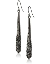 Kenneth Cole New York "Pave Item Boost" Hematite Pave Stick Linear Drop Earrings