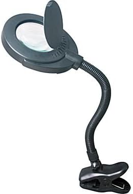 VisionmaxTM Adjustable Full Spectrum Magnifying Clip-on Desk Lamp, Black