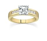 0.83 CT ASSCHER DIAMOND 18K YELLOW GOLD RING NEW