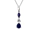Sapphire Gemstone and Diamond Drop Pendant 1/2 Carat (ctw) in White Gold with Chain