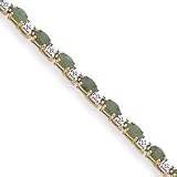14k Emerald and . Diamond Bracelet - 7 Inch - Box Clasp