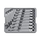 GearWrench 85288 Flex Combo Ratcheting Wrench Set Metric X-Beam, 12-Piece