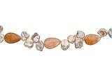 28 Inch Cultured Freshwater Keshi Pink Pearl and Aventurine Bead Necklace