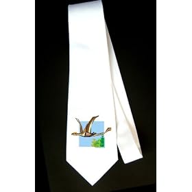 Party Decoration Necktie with dinosaur, flying, soaring, prehistoric, animal