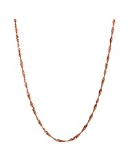 14k Italian Rose Gold Singapore 1mm Chain Necklace
