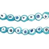 100 Turquoise Evil Eye Beads