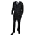 Milan Collection Black Three Piece Faint Stripe Suit