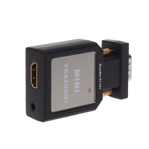 mini VGA to HDMI Cable Video Audio PC to HDMI Converter Adapter+Power Supply