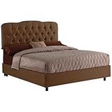 IMAGE OF Chocolate Shantung Tufted Bed (Queen)