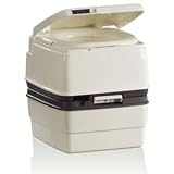 Thetford 25112 Porta Potti 365 White/Dove Brown Level Gauge and Lid Latch with Piston Pump Flush