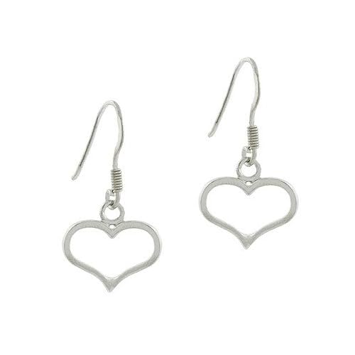 Dangle Sterling Silver Romance Love Heart Earrings Valentine's Day Gift