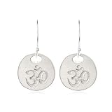 OM Charm Earrings in Sterling Silver