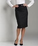 AK Anne Klein Petite High-Waisted Checked Belted Pencil Skirt