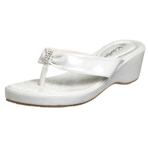 Coloriffics Women's Brooke Thong Sandal,Off White,7 M US