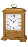 Seiko Clocks Oak Finish White Dial Mantel clock #QXG140BLH