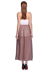 Chiffon Flowy Sheer Lace Summer Ankle Length Cocktail Club Dress/Party Dress 