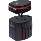 New SKROSS Black World Travel Adapter 2 w/ USB Charger