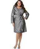 Calvin Klein Plus Size Beaded Sleeveless Lace Dress with Taffeta Wrap